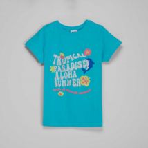 Camiseta azul tropical niña - Color: AZUL