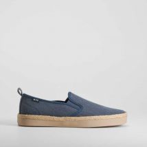 Zapato Slip on de lona y yute azul marino NYC