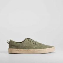 Zapato Blucher de lona y yute verde NYC
