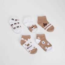 Pack 5 calcetines invisible ositos beige MERKAL - Color: BEIGE