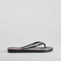 Chancla de dedo estampado floral negra IPANEMA