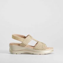 Sandalia cuña oro COMFEET