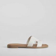 Sandalia plana pala ancha blanca PICCOLA PIU