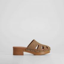 Zueco de tacón tiras marrón SENDA ROAD