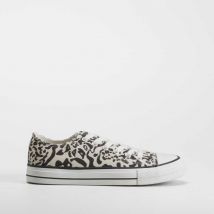 Zapatilla lona animal print negro NYC