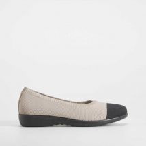 Bailarina knit beige y negra COMFEET