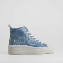 Zapatill alta lona azul denim OH GIRL - Color: AZUL