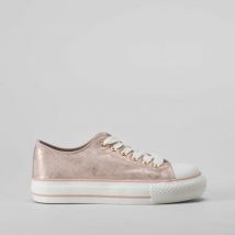 Zapatilla lona plataforma rosa metalizado OH GIRL