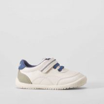 Deportiva velcro blanca y azul BACHE