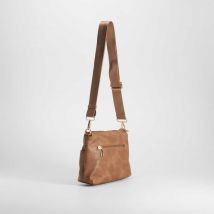 Bolso bandolera bordado marrón SENDA ROAD