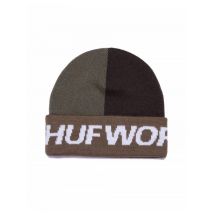 Huf street block beanie - green/brown One Size