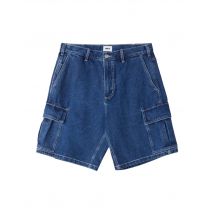 Obey bigwig baggy denim cargo shorts di jeans con tasconi da uomo - stone wash indigo 28 (42)
