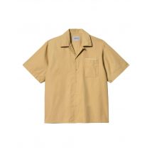 Carhartt Wip Link script shirt camicia maniche corte da uomo - Bourbon/White XL