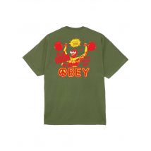 Obey Live again now heavyweight t-shirt da uomo - moss green L