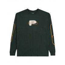 Pleasures Pixel P classic fit longsleeve t-shirt manica lunga con grafica - green S