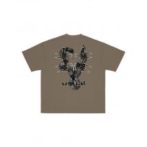 Usual Poison T-shirt oversize con grafica - Military green L