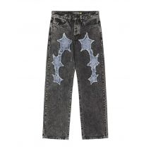 Iuter Dream Loose denim pants jeans gamba dritta con applicazioni - dark grey 28 (42)