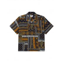 Obey Archie cuban shirt camicia maniche corte - navy multi M
