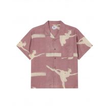 Obey Jacques cuban shirt camicia maniche corte - mauve multi S