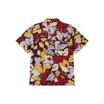 Obey Maxwell cuban shirt camicia hawaiana maniche corte - chocolate multi M