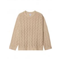 Obey Shimoda tape yarn sweater maglioncino in crochet leggero - natural S