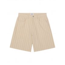 Obey Stripe baggy denim shorts a righe di jeans gamba larga - pelican multi 34 (48)