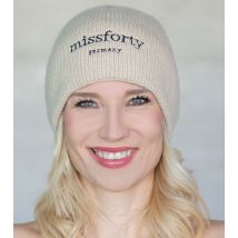 Damen Strickmütze Beanie Strickbeanie Frauengeschenk Geschenkbox weiß softbeige