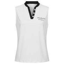 Damen Sportshirt Weiß ärmellos mit Knopfleiste