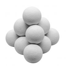 Set of 11 white cork balls