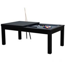 Table de Billard Eddie convertible noire tapis gris