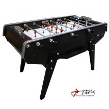 Baby Foot Petiot 200 black lacquered - Rondes / Classique Bleu/Blanc (H1) vs Rouge/Blanc (H2) / Gris clair