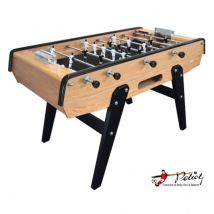 Baby Foot Petiot 140 solid oak varnished - Longues / Noir/Blanc (H17) vs Blanc/Noir (H18) / Dark grey