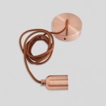 Girard sudron monture et douille en métal cuivré e27 + cable textile marron