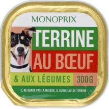 Monoprix terrine de boeuf & aux légumes pour chien 300g - Monoprix