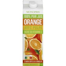 Monoprix jus d'orange avec pulpe 100% pur jus 1l - Monoprix
