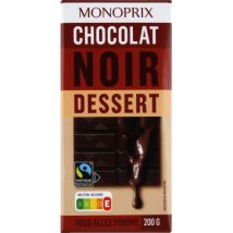 Monoprix chocolat noir pâtissier dessert 200g - Monoprix