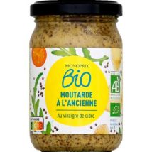 Monoprix bio moutarde à l'ancienne au vinaigre de cidre bio 200g Biologique - Monoprix Bio