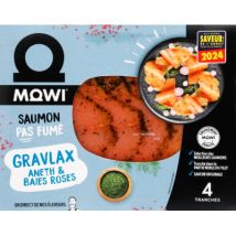 Mowi saumon pas fumé gravlax aneth & baies roses 4 tranches 100g