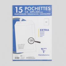 Clairefontaine 15 pochettes blanches, 22,9x23,4cm