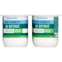 Monoprix lait fermenté au bifidus nature 4x125g - Monoprix