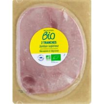 Monoprix bio jambon supérieur découenné dégraissé 80g x2 Biologique - Monoprix Bio