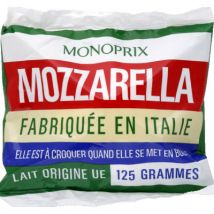 Monoprix mozzarella le sachet de 125g - Monoprix