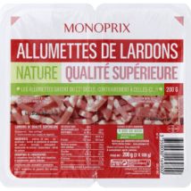 Monoprix allumettes de lardons nature 2x100g - Monoprix