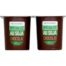 Monoprix dessert spécialité soja au chocolat 4x100g - Monoprix