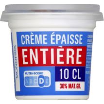 crème fraîche entière epaisse 30% de mg 10cl - Monoprix