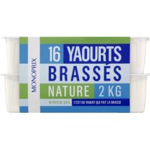 Monoprix yaourt brassé nature 16x125g - Monoprix
