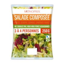 Monoprix salade composée frisée, iceberg, scarole, chicorée rouge 250g - Monoprix