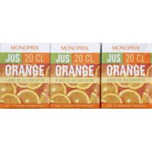 jus d'orange à base de jus concentré 6x20cl - Monoprix