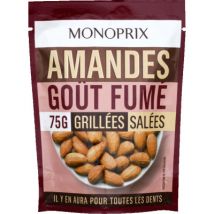Monoprix amandes grillées et salées, goût fumé 75g - Monoprix