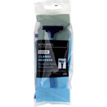 Monoprix rasoirs jetables douceur 2 lames tête pivotante x10 pour homme - Monoprix